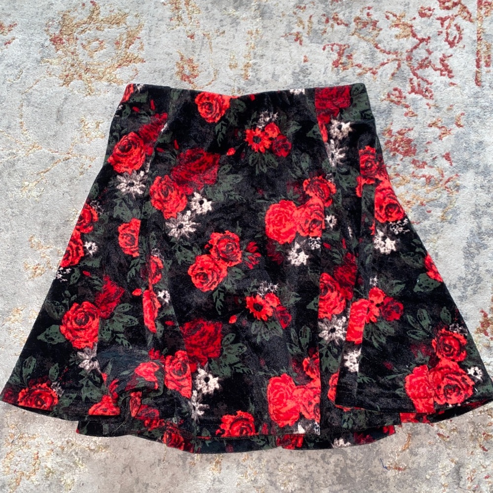 Vintage Frenchi Velvet skater skirt